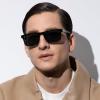 imageCARFIA Retro Acetate Mens Sunglasses Polarized Classic Square Sun Glasses CA621621 Black Frame Grey Lens