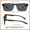 imageCARFIA Retro Acetate Mens Sunglasses Polarized Classic Square Sun Glasses CA621622 Tortoise Frame Grey Lens