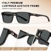 imageCARFIA Retro Acetate Mens Sunglasses Polarized Classic Square Sun Glasses CA621622 Tortoise Frame Grey Lens