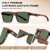 imageCARFIA Retro Acetate Mens Sunglasses Polarized Classic Square Sun Glasses CA621623 Brown Striped Frame Green Lens