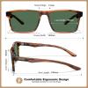 imageCARFIA Retro Acetate Mens Sunglasses Polarized Classic Square Sun Glasses CA621623 Brown Striped Frame Green Lens