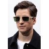 imageCARFIA Retro Acetate Mens Sunglasses Polarized Classic Square Sun Glasses CA62162Clear Tea Frame Green Lens