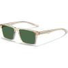 imageCARFIA Retro Acetate Mens Sunglasses Polarized Classic Square Sun Glasses CA62162Clear Tea Frame Green Lens