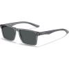 imageCARFIA Retro Acetate Mens Sunglasses Polarized Classic Square Sun Glasses CA62162Transparent Grey Frame Grey Lens