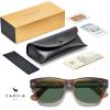 imageCARFIA Retro Mens Sunglasses Womens Polarized Thick Acetate Frame Durable Metal Hinge Premium ThreePoint Rivets Glasses1stripe Frame Green Lens