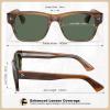 imageCARFIA Retro Mens Sunglasses Womens Polarized Thick Acetate Frame Durable Metal Hinge Premium ThreePoint Rivets Glasses1stripe Frame Green Lens