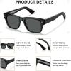 imageCARFIA Retro Mens Sunglasses Womens Polarized Thick Acetate Frame Durable Metal Hinge Premium ThreePoint Rivets Glasses2black Frame Grey Lens