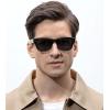 imageCARFIA Retro Mens Sunglasses Womens Polarized Thick Acetate Frame Durable Metal Hinge Premium ThreePoint Rivets Glasses2black Frame Grey Lens