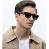 imageCARFIA Retro Mens Sunglasses Womens Polarized Thick Acetate Frame Durable Metal Hinge Premium ThreePoint Rivets Glasses2black Frame Grey Lens