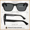 imageCARFIA Retro Mens Sunglasses Womens Polarized Thick Acetate Frame Durable Metal Hinge Premium ThreePoint Rivets Glasses2black Frame Grey Lens