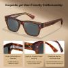 imageCARFIA Retro Mens Sunglasses Womens Polarized Thick Acetate Frame Durable Metal Hinge Premium ThreePoint Rivets Glasses3dark Tortoises Frame Grey Lens