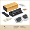 imageCARFIA Retro Mens Sunglasses Womens Polarized Thick Acetate Frame Durable Metal Hinge Premium ThreePoint Rivets Glasses4clear Grey Frame Grey Lens