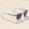imageCARFIA Retro Mens Sunglasses Womens Polarized Thick Acetate Frame Durable Metal Hinge Premium ThreePoint Rivets Glasses4clear Grey Frame Grey Lens