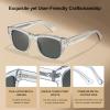 imageCARFIA Retro Mens Sunglasses Womens Polarized Thick Acetate Frame Durable Metal Hinge Premium ThreePoint Rivets Glasses4clear Grey Frame Grey Lens