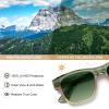 imageCARFIA Retro Mens Sunglasses Womens Polarized Thick Acetate Frame Durable Metal Hinge Premium ThreePoint Rivets Glasses6twotones Frame Green Gradient Lens