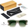 imageCARFIA Retro Mens Sunglasses Womens Polarized Thick Acetate Frame Durable Metal Hinge Premium ThreePoint Rivets Glasses6twotones Frame Green Gradient Lens