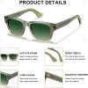 imageCARFIA Retro Mens Sunglasses Womens Polarized Thick Acetate Frame Durable Metal Hinge Premium ThreePoint Rivets Glasses6twotones Frame Green Gradient Lens