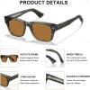 imageCARFIA Retro Mens Sunglasses Womens Polarized Thick Acetate Frame Durable Metal Hinge Premium ThreePoint Rivets Glasses7green Stripe Frame Brown Lens