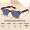 imageCARFIA Retro Polarized Sunglasses For Men UV400 Protection Square Arrow Rivet Trendy Classic Thick Shades1brown Frame Blue Lens
