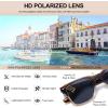 imageCARFIA Retro Polarized Sunglasses For Men UV400 Protection Square Arrow Rivet Trendy Classic Thick Shades1brown Frame Blue Lens