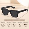 imageCARFIA Retro Polarized Sunglasses For Men UV400 Protection Square Arrow Rivet Trendy Classic Thick Shades3black Frame Black Lens