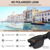 imageCARFIA Retro Polarized Sunglasses For Men UV400 Protection Square Arrow Rivet Trendy Classic Thick Shades3black Frame Black Lens