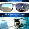 imageCARFIA Sports Casual Mens Womens Polarized Sunglasses  Removable Side Shield UV Protection CA0921Gray Frame Ice Blue Lens