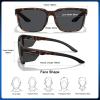 imageCARFIA Sports Casual Mens Womens Polarized Sunglasses  Removable Side Shield UV Protection CA0921Tortoise Frame Gray Lens