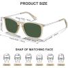 imageCARFIA Vintage Polarized Sunglasses for Men Women Lightweight Durable Design with UV Protection CA5200B Clear Light Yellow Frame Green Lens
