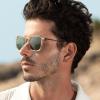 imageCARFIA Vintage Polarized Sunglasses for Men Women Lightweight Durable Design with UV Protection CA5200B Clear Light Yellow Frame Green Lens