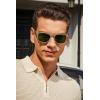 imageCARFIA Vintage Polarized Sunglasses for Men Women Lightweight Durable Design with UV Protection CA5200B Clear Light Yellow Frame Green Lens
