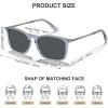 imageCARFIA Vintage Polarized Sunglasses for Men Women Lightweight Durable Design with UV Protection CA5200C Transparent Light Grey Framed Grey Lens