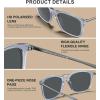 imageCARFIA Vintage Polarized Sunglasses for Men Women Lightweight Durable Design with UV Protection CA5200C Transparent Light Grey Framed Grey Lens