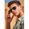 imageCARFIA Vintage Polarized Sunglasses for Men Women Lightweight Durable Design with UV Protection CA5200C Transparent Light Grey Framed Grey Lens