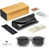 imageCARFIA Vintage Polarized Sunglasses for Men Women Lightweight Durable Design with UV Protection CA5200C Transparent Light Grey Framed Grey Lens