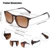 imageCARFIA Vintage Polarized Sunglasses for Men Women Lightweight Durable Design with UV Protection CA5200H Brown Gradient Lenses