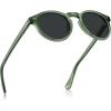 imageCARFIA Acetate Vintage Round Polarized Sunglasses for Men UV400 Lenses Handcrafted Frame5 Transparent Green Frame Gray Lens