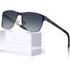 imageCARFIA Metal Mens Sunglasses Polarized  UV400 Protection Cool Shades with Grid Pattern ampamp Leather Case CA5223D Matte Blue Frame  Blue Gradient Lens