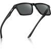 imageCARFIA Retro Acetate Mens Sunglasses Polarized Classic Square Sun Glasses CA621621 Black Frame Grey Lens