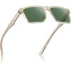 imageCARFIA Retro Acetate Mens Sunglasses Polarized Classic Square Sun Glasses CA62162Clear Tea Frame Green Lens