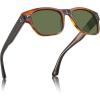 imageCARFIA Retro Mens Sunglasses Womens Polarized Thick Acetate Frame Durable Metal Hinge Premium ThreePoint Rivets Glasses1stripe Frame Green Lens