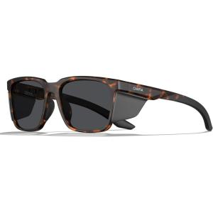 imageCARFIA Sports Casual Mens Womens Polarized Sunglasses  Removable Side Shield UV Protection CA0921Tortoise Frame Gray Lens