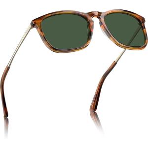imageCARFIA Vintage Polarized Sunglasses for Men Women Lightweight Durable Design with UV Protection CA5200A Tea Frame Gray Sheet