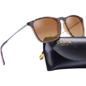 imageCARFIA Vintage Polarized Sunglasses for Men Women Lightweight Durable Design with UV Protection CA5200H Brown Gradient Lenses