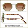imageCARFIA AcetateMetal Frame Round Sunglasses for Women Polarized UV Protection Stylish Designer Eyewear CA19511translucent Green Frame  Gradual Brown Lens