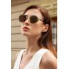 imageCARFIA AcetateMetal Frame Round Sunglasses for Women Polarized UV Protection Stylish Designer Eyewear CA19511translucent Green Frame  Gradual Brown Lens