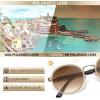 imageCARFIA AcetateMetal Frame Round Sunglasses for Women Polarized UV Protection Stylish Designer Eyewear CA19513white Brown Frame Gradual Tea Lens
