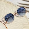 imageCARFIA AcetateMetal Frame Round Sunglasses for Women Polarized UV Protection Stylish Designer Eyewear CA19514white Frame Gradual Blue Lens