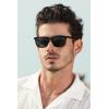 imageCARFIA Retro Acetate Polarized Sunglasses for Men UV400 Protection Driving Outdoor AntiGlare Sun Glasses CA5354WSA Black Frame  Grey Lenses