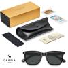 imageCARFIA Retro Acetate Polarized Sunglasses for Men UV400 Protection Driving Outdoor AntiGlare Sun Glasses CA5354WSA Black Frame  Grey Lenses